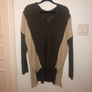 Green & Tan Sweater Oversized
